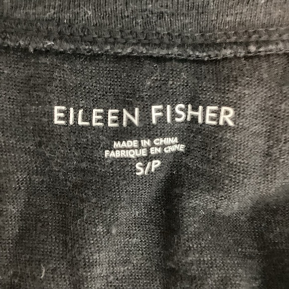 Eileen Fisher Black Organic Linen Scoop Neck Tank Top Size Small - Picture 6 of 7